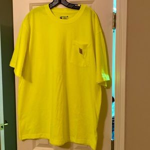 Carhartt XL Safety Yellow, short sleeve pocket   T shirt, loose fit. New no tags